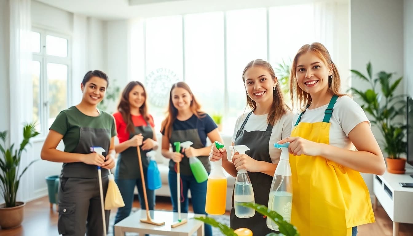 Eco Clean Ellie's team cleaning a home atmosphere, showcasing professional maid services at https://ecocleanellies.com