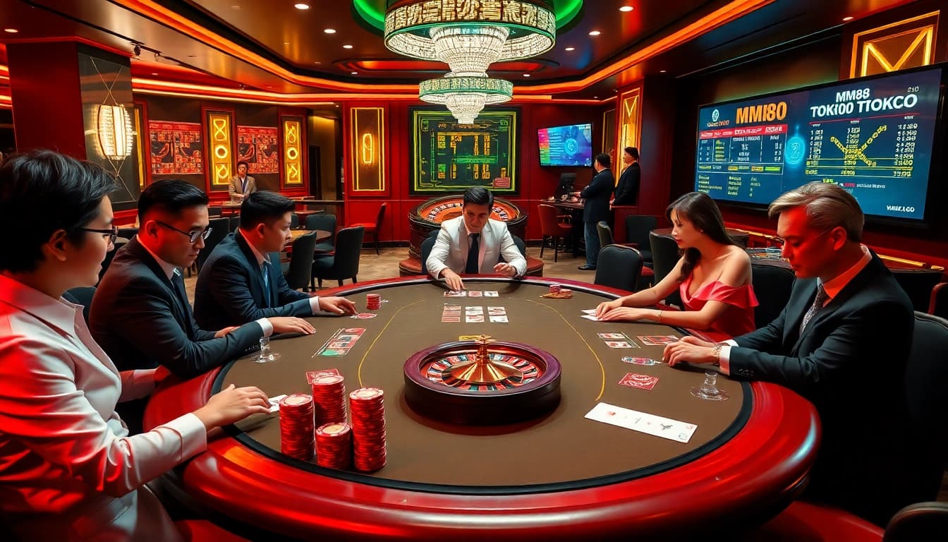Experience thrilling gameplay at MM88 Tokyo with high-stakes poker and vibrant casino atmosphere.