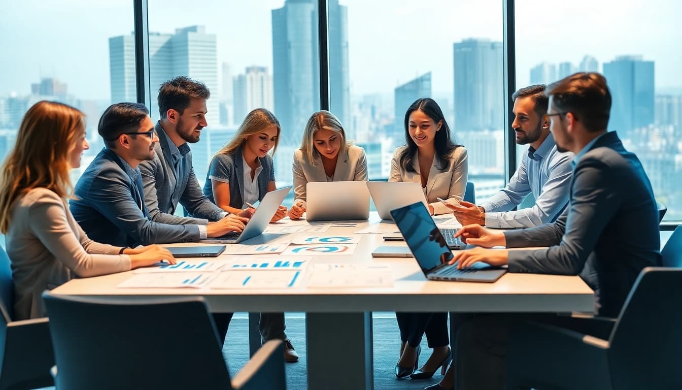 Analyze competitive intelligence for sales in a collaborative office environment with professionals.