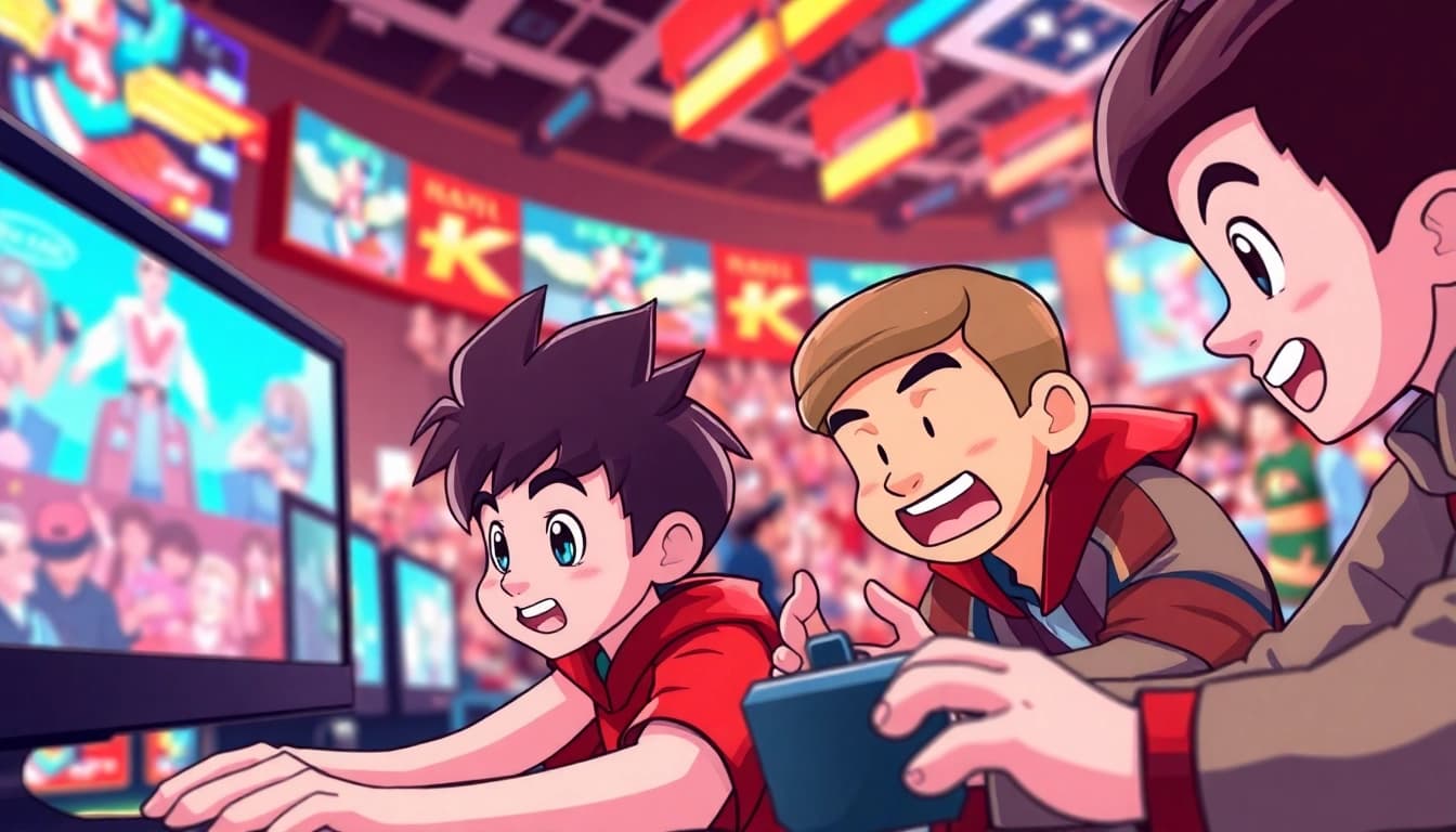 Experience thrilling gameplay with vibrant daman games characters engaged in competition.