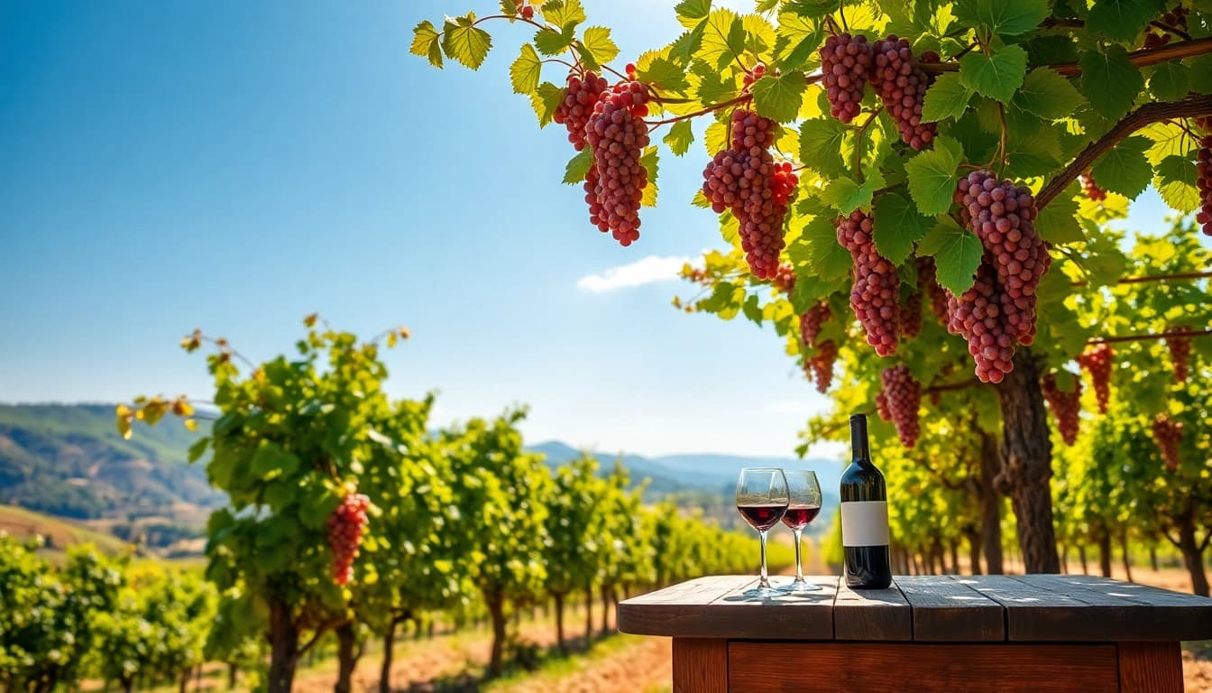 Experience the beauty of the best wineries in California with vibrant grapevines and scenic views.