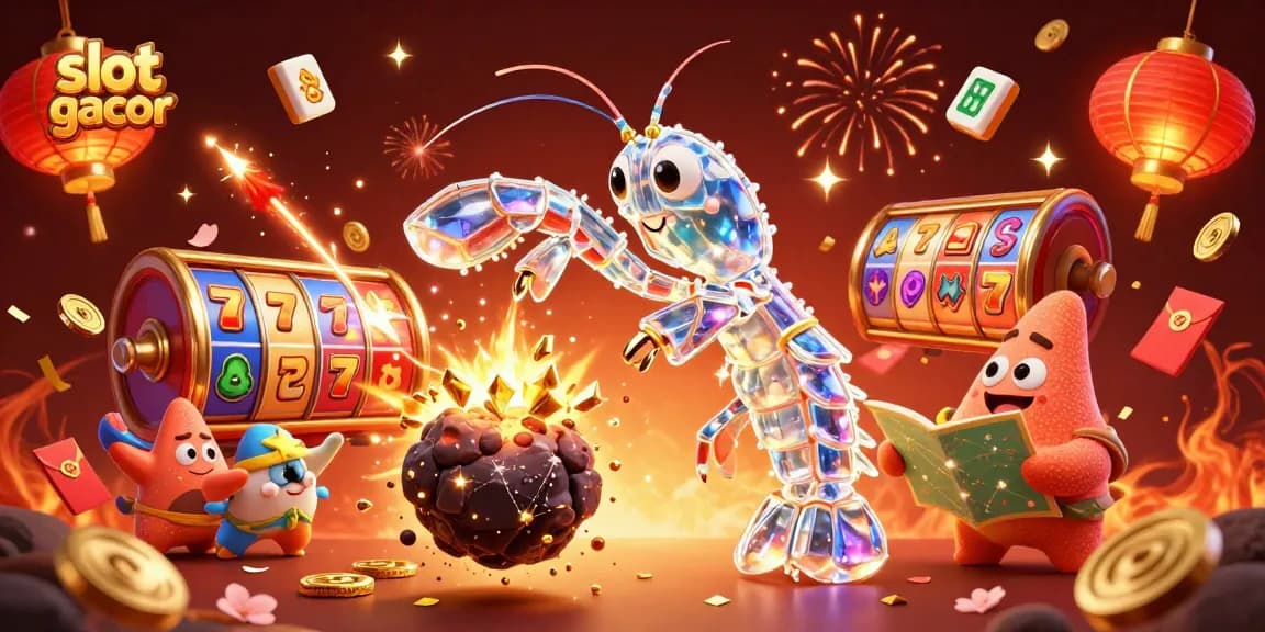 Engage with slot gacor themed 3D art featuring dynamic characters and vibrant casino elements.