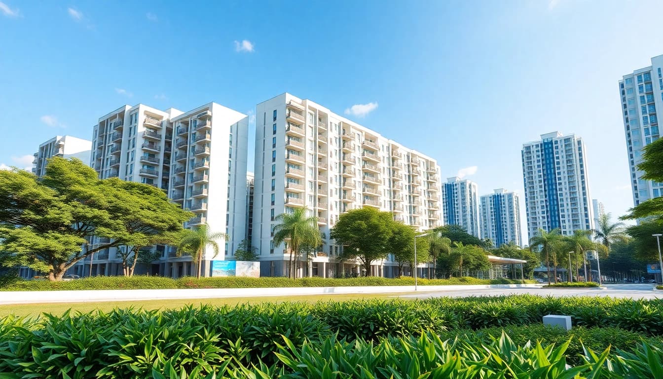 Discover the modern architecture of Tampines St 95 EC, highlighting its elegant design and lush greenery.