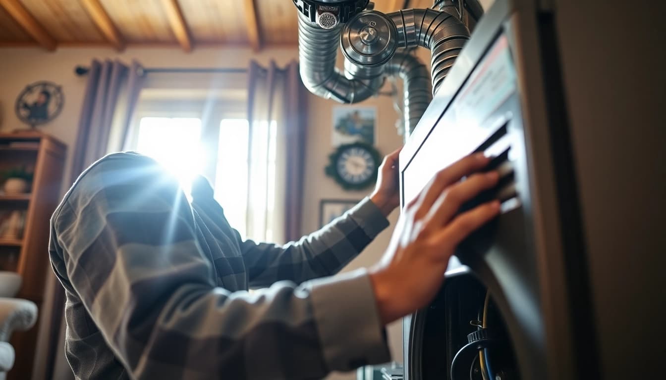 Expert technician conducting furnace repair goldens bridge with quality tools in a residential setting.