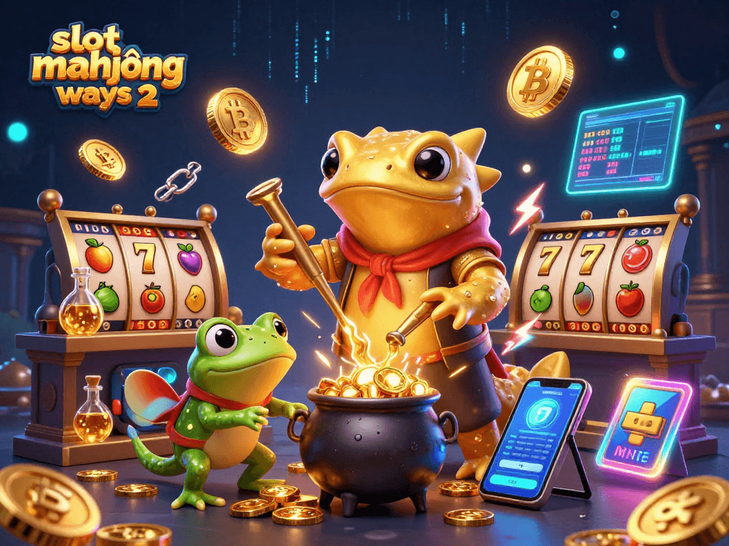 Spin and win with slot mahjong ways 2, featuring a golden salamander and lively gambling elements.
