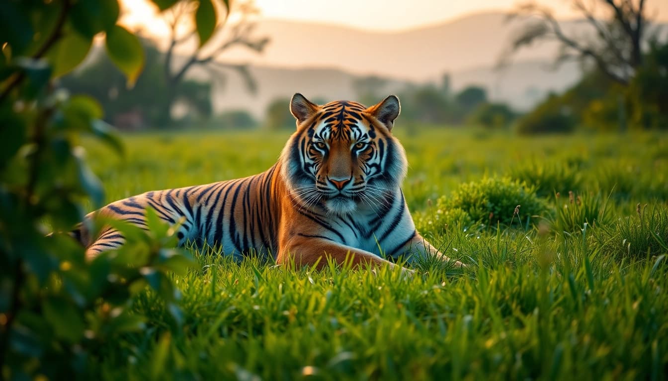 Découvrez la beauté sauvage sur pandachi.fr avec un tigre majestueux dans son habitat naturel.