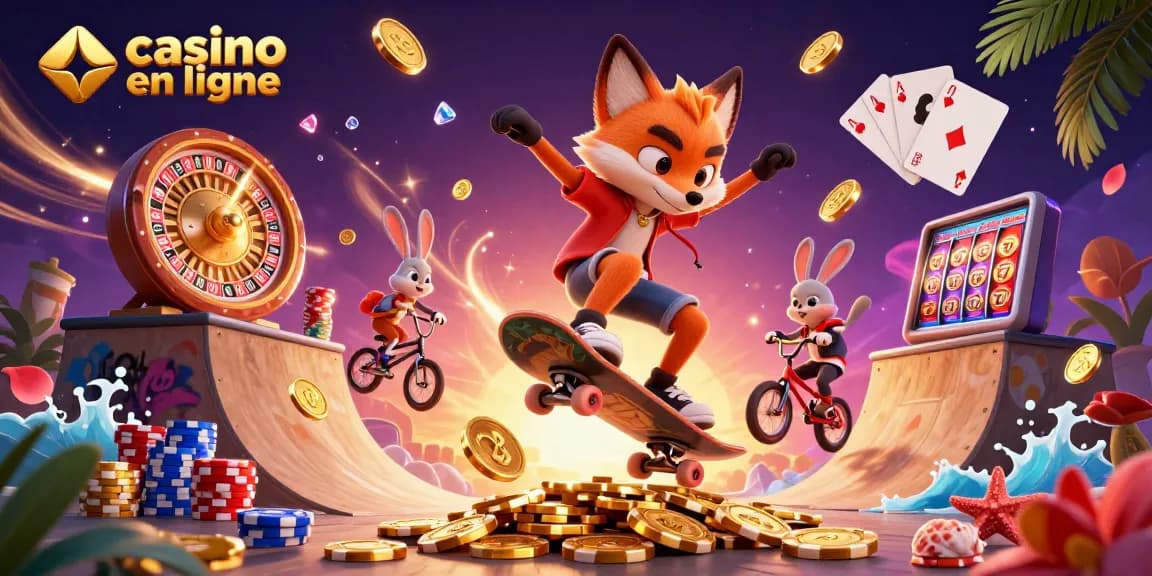 Action de jouer au casino en ligne avec des personnages animés et une ambiance dynamique.