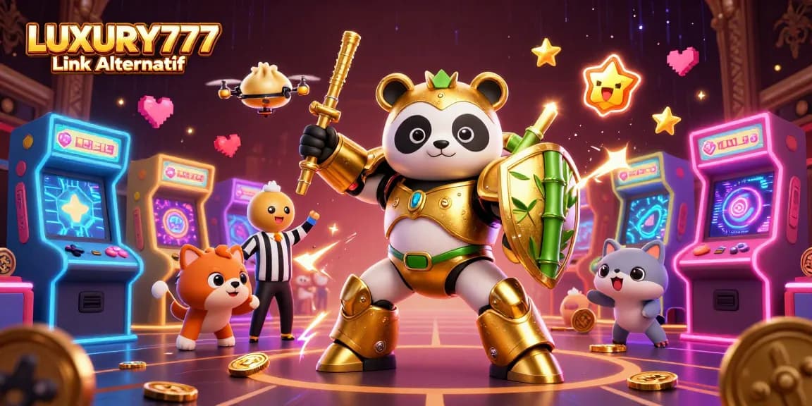 Mengaktifkan LUXURY777 Link Alternatif, robot bertarung dengan elemen kasino yang berkilau menarik perhatian di arena.