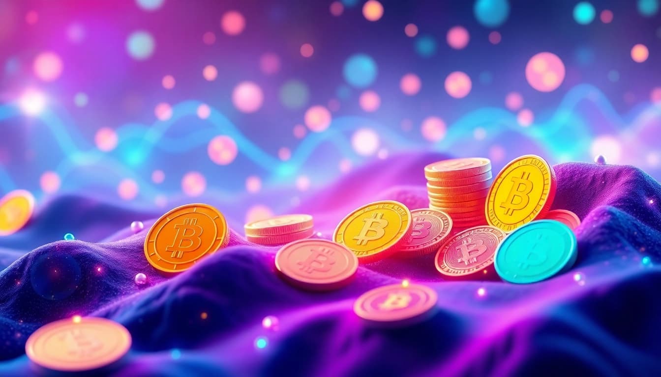 Trending Coins listing showcasing innovative currencies in a futuristic digital landscape.