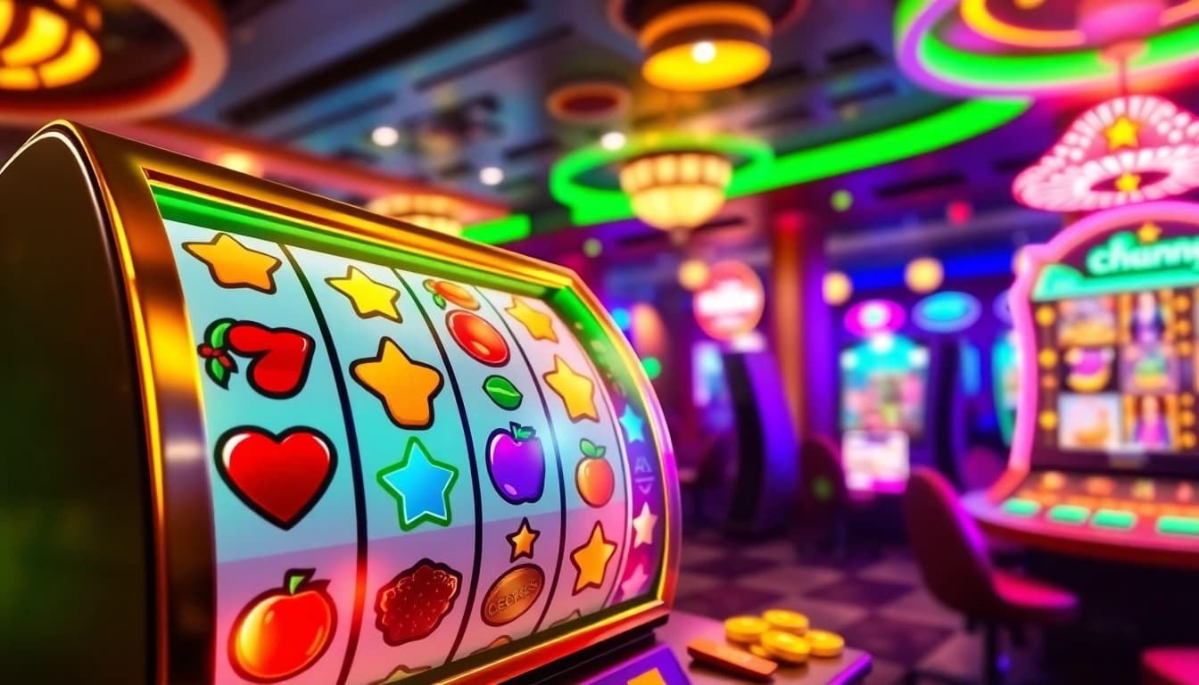 Mainkan ondel4d slot dengan tampilan menarik dan simbol berwarna cerah.