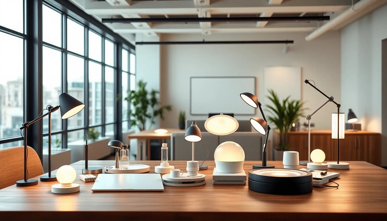 Showcasing innovative lighting solutions in a modern office setting.