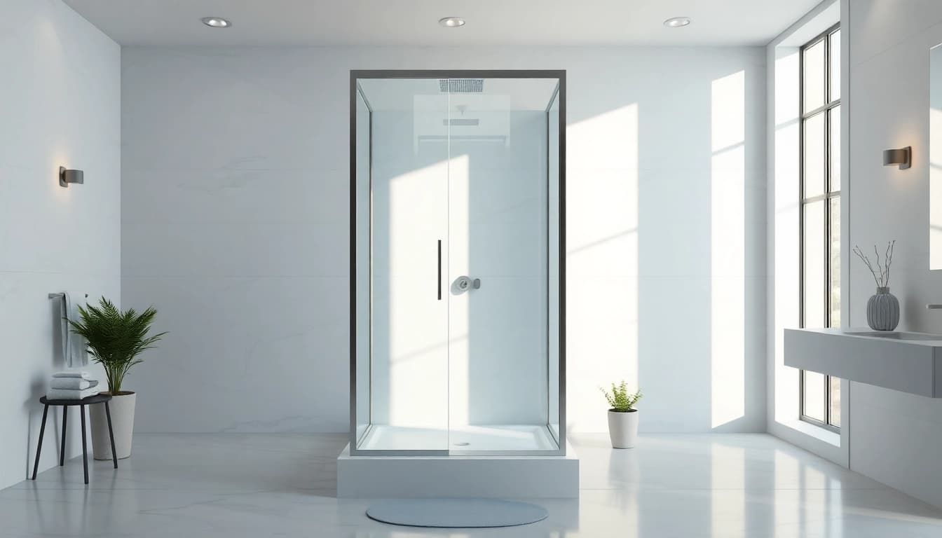 Erleben Sie die sonni Duschkabine 80x80 in einem eleganten Badezimmer mit modernen Akzenten.