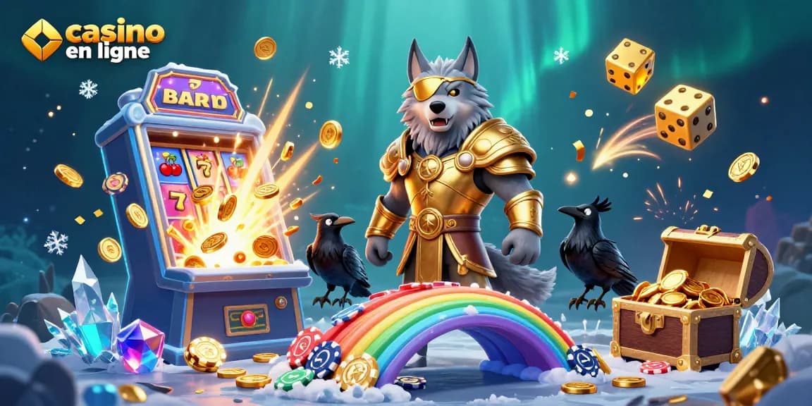 Vivez l'excitation du casino en ligne avec cette illustration dynamique et colorée.