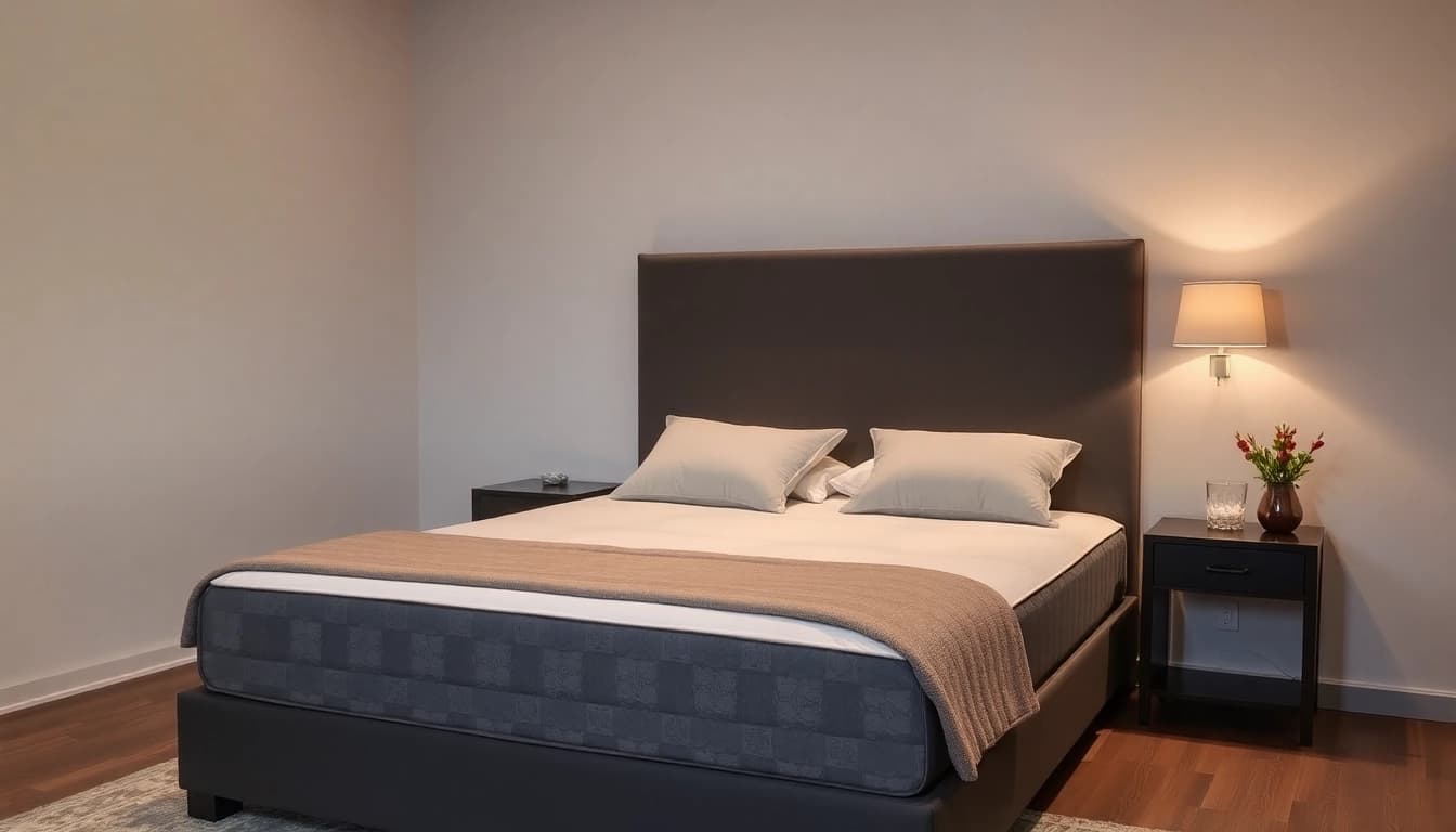 Materasso matrimoniale comodo e elegante, perfetto per un sonno rigenerante e un riposo ottimale.