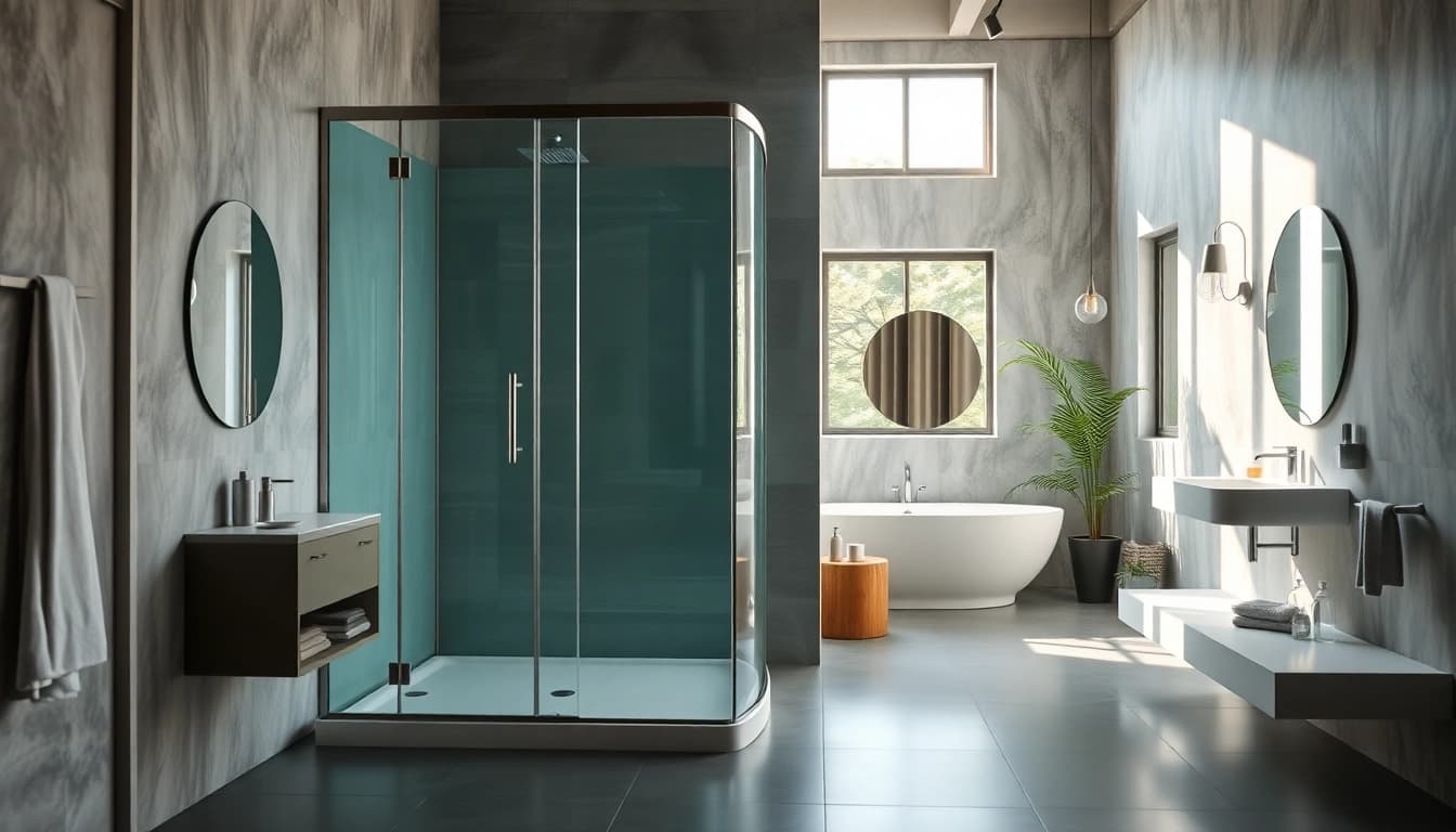 Admiring the sleek paroi de douche in a modern bathroom design showcasing elegance and sophistication.