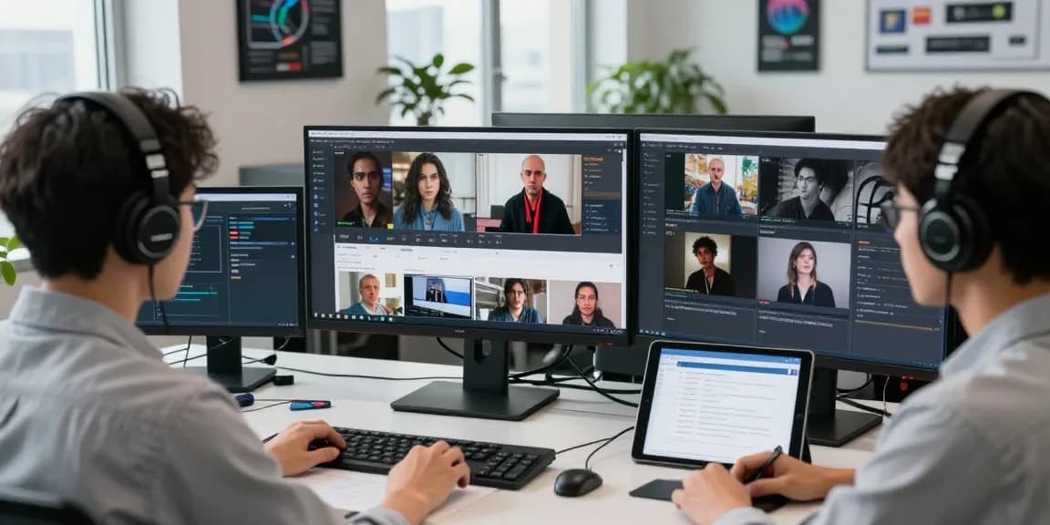 Professional using ai image detector for content moderation in a modern tech workspace.