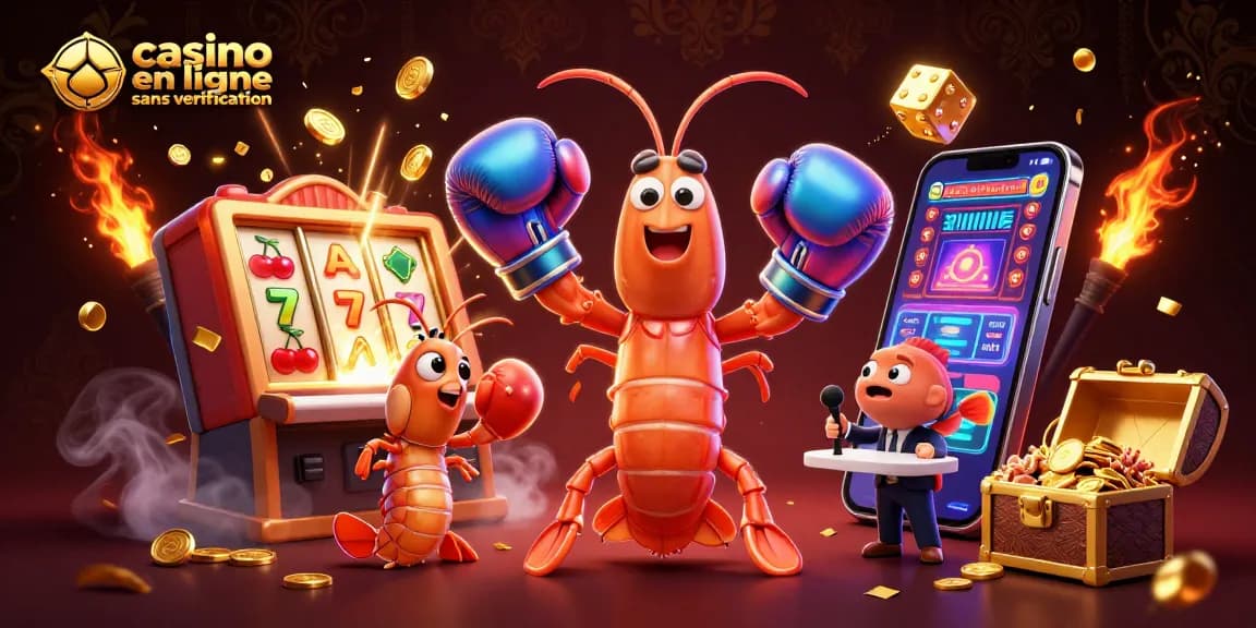 Découvrez l'univers des jeux avec le casino en ligne sans vérification, symbolisé par une scène dynamique de personnages de casino.