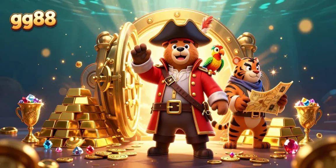 Experience the thrill of winning with gg88's vibrant casino adventure featuring sparkling treasures and energetic characters.