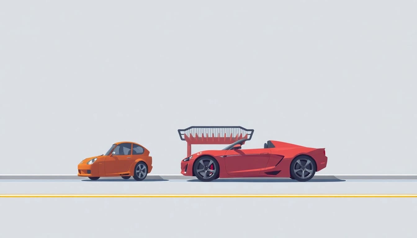 カーリースの新車を選ぶ楽しさを表現する多様な車のラインナップ。
