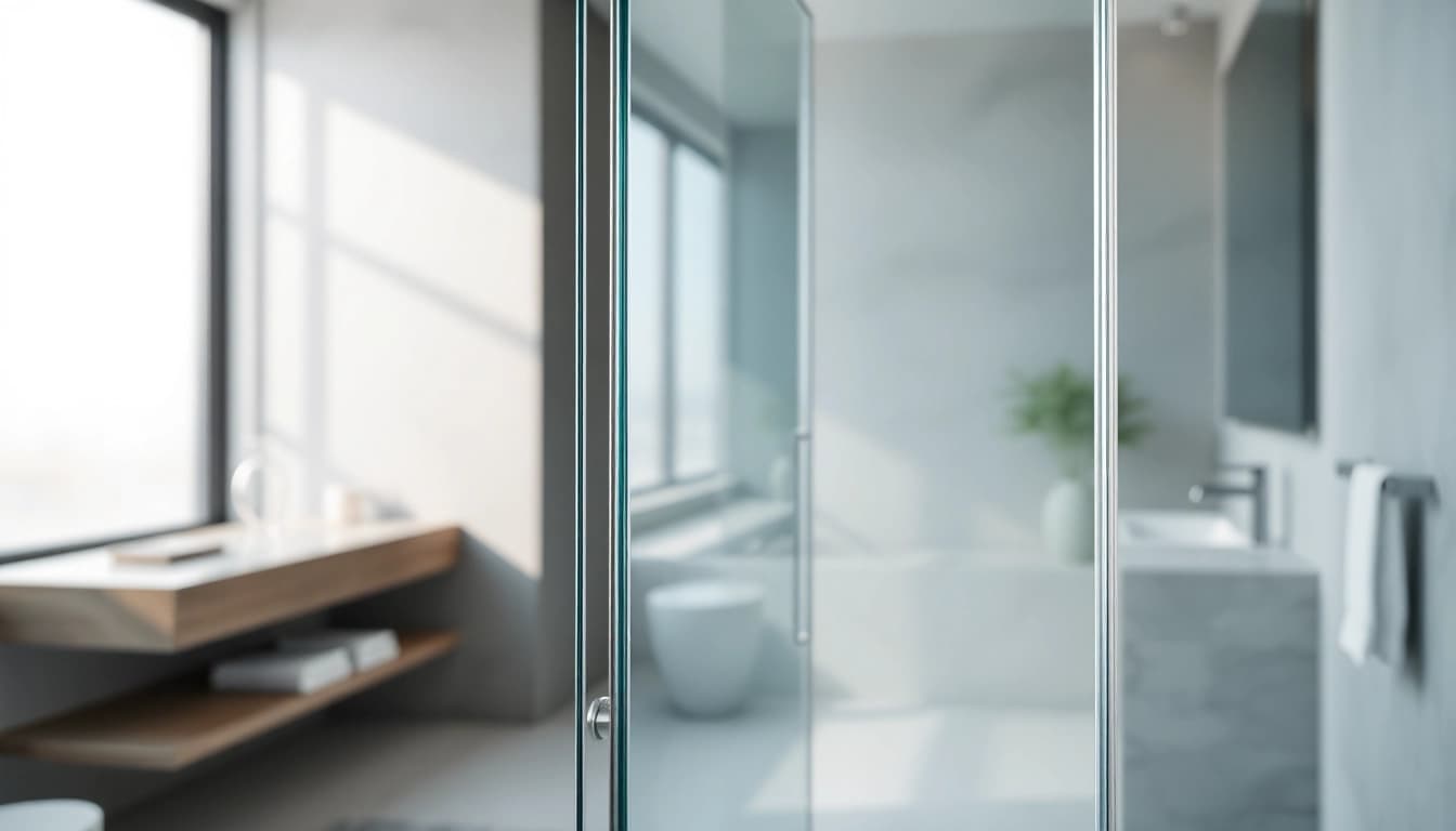 Enhance your bathroom with a sleek semi-frameless shower screen showcasing modern elegance.