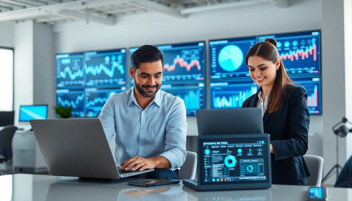 Menganalisis data digital tentang komengtoto dalam suasana kantor modern yang dinamis.