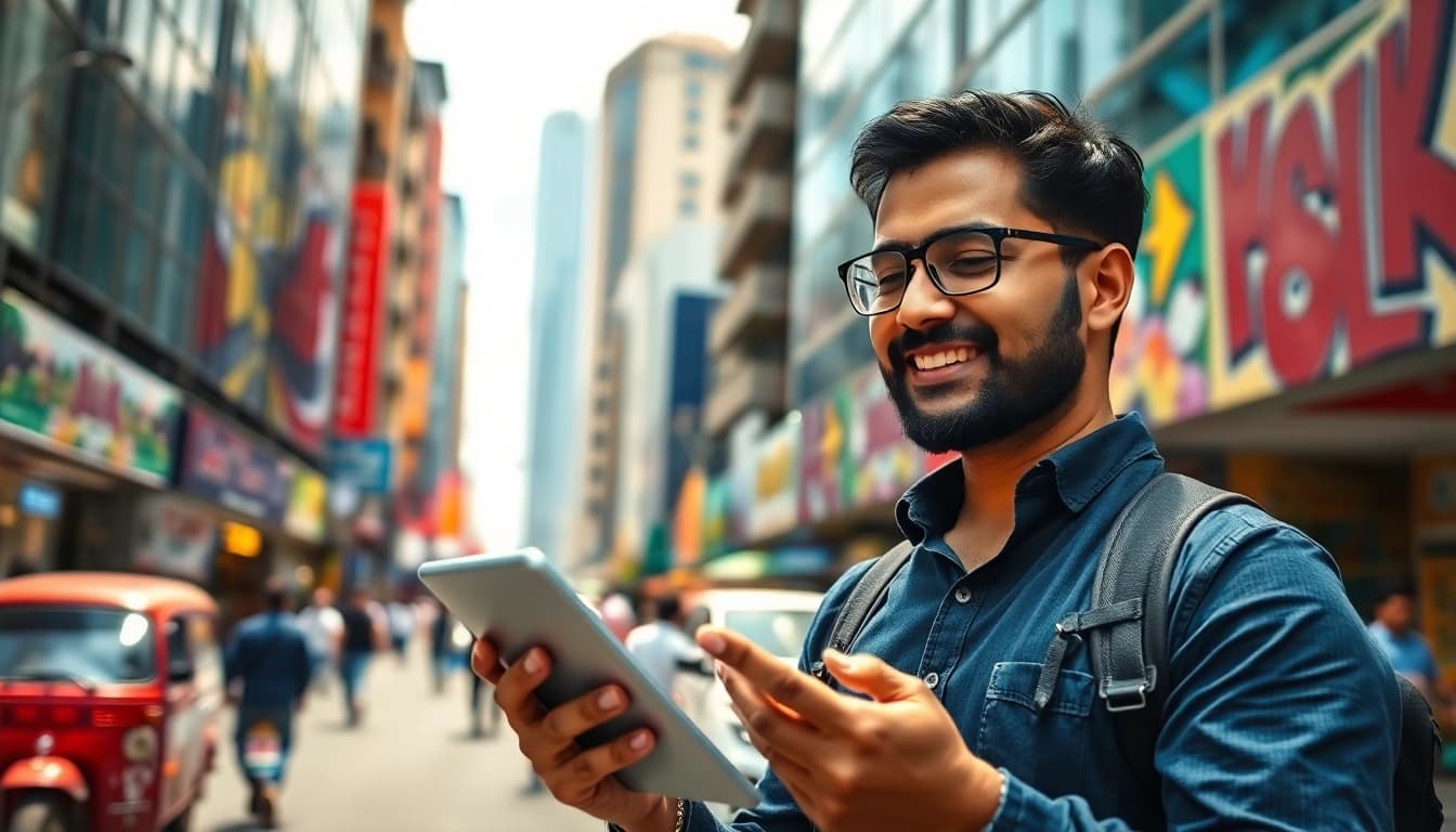 Engaging kolkata entreprenure in an urban environment showcasing vibrant city life.