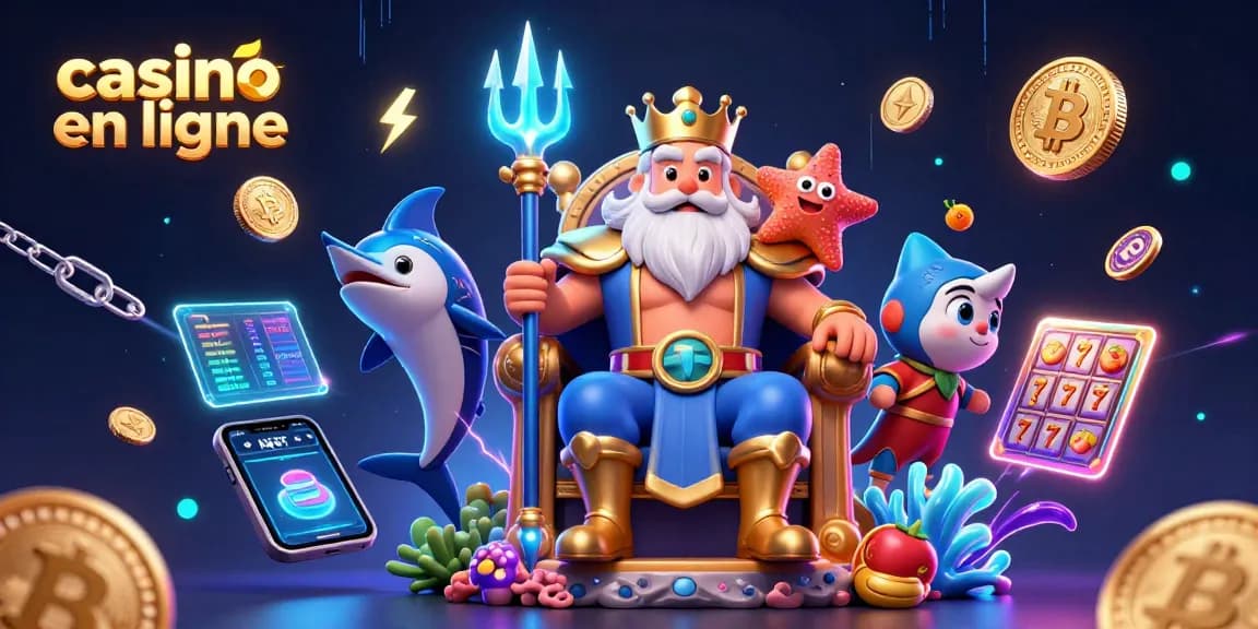 Profitez des jeux de casino en ligne avec un roi Neptune et des crypto-monnaies scintillantes.