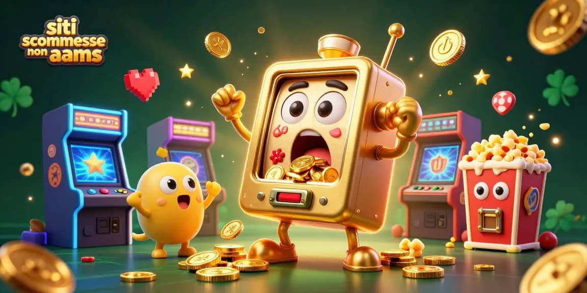 I migliori siti scommesse non AAMS sicuri con slot machine 3D e atmosfera di casinò vibrante.