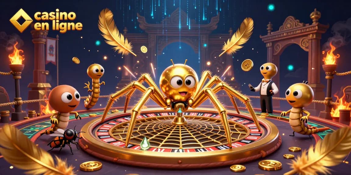 Pariez au casino en ligne avec une illustration dynamique de personnages de casino animés.