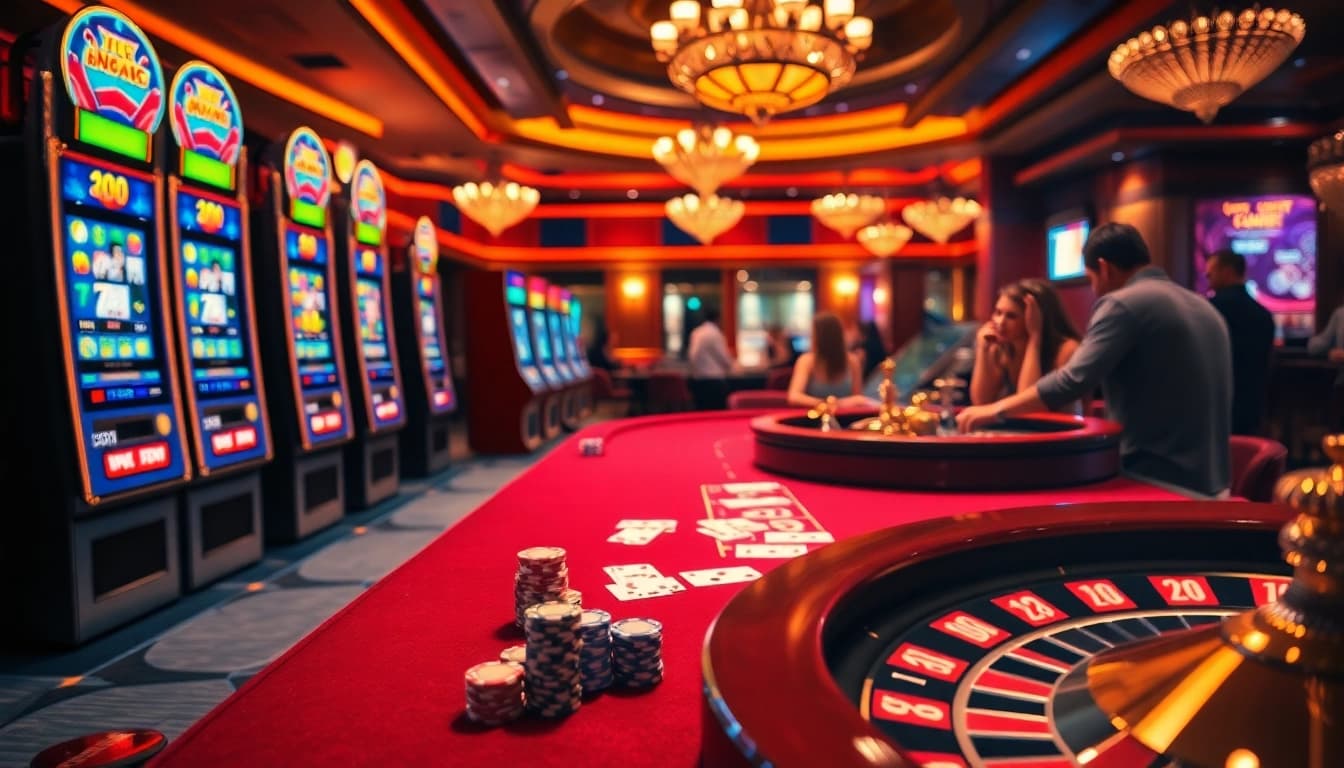 Experience thrilling gameplay at F8BET casino with exciting poker tables and vibrant slot machines.