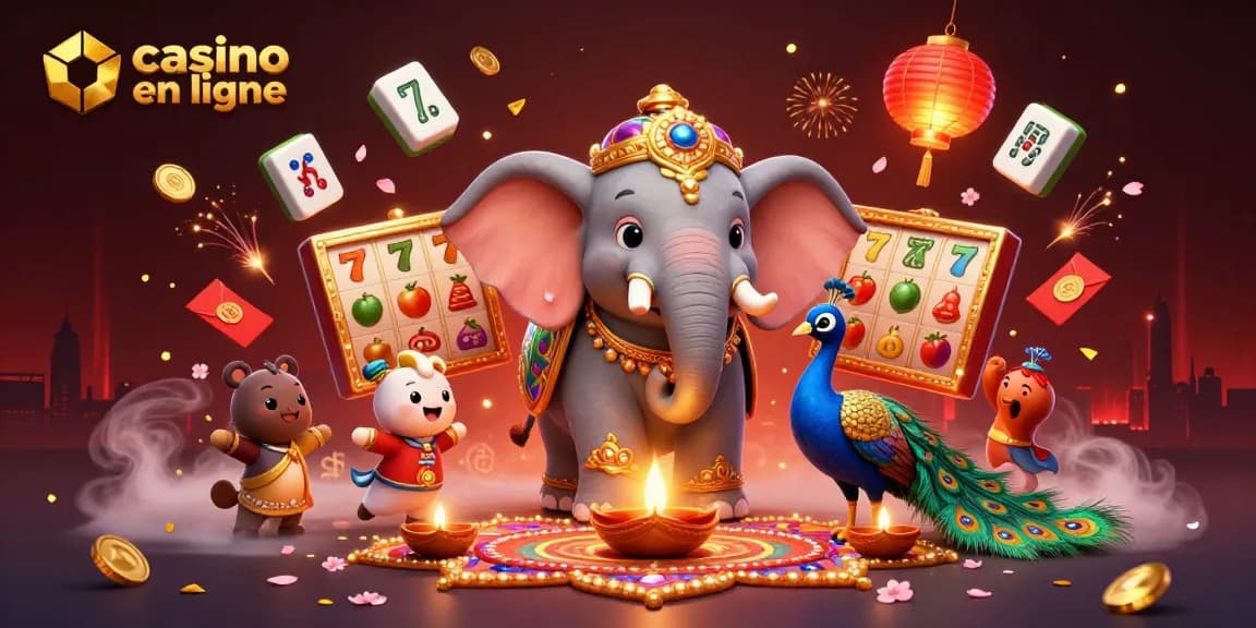 Capturez l'excitation du casino en ligne avec une illustration vibrante et dynamique.