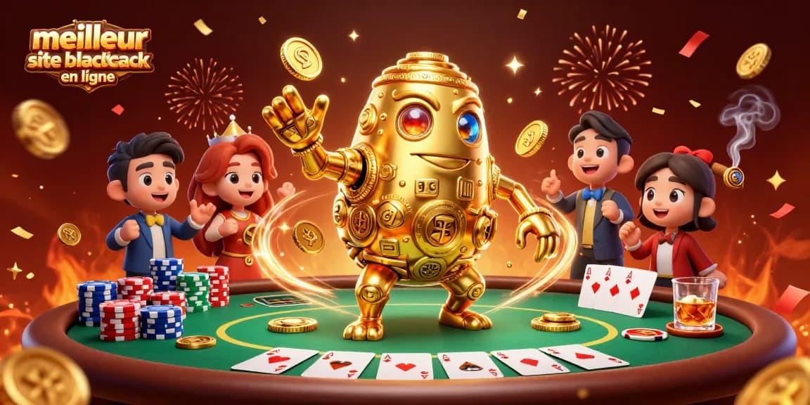 Jouez sur le meilleur site blackjack en ligne avec un golem d'or captivant et des éléments de jeu dynamiques.