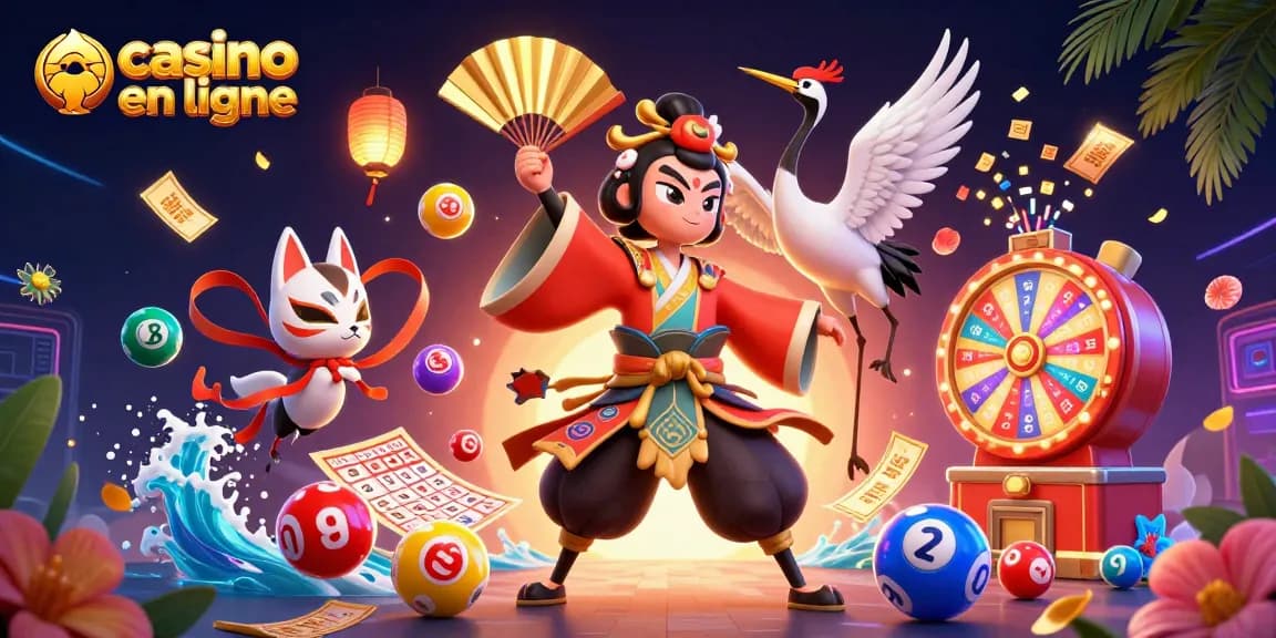 Jouez à casino en ligne avec des personnages animés et des éléments de loterie dynamiques.