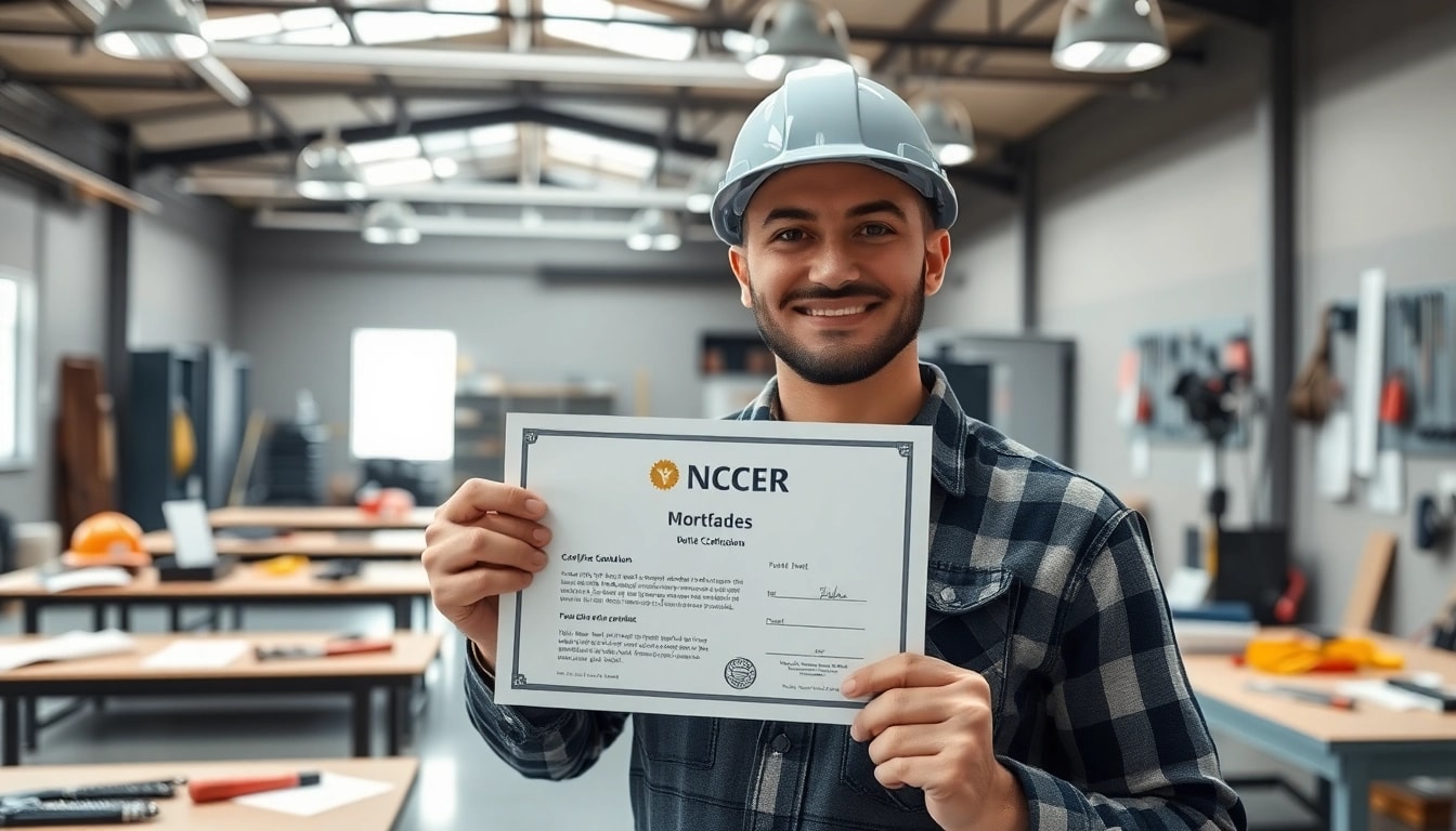 NCCER certification awarded to a trade worker showcasing skills and professional readiness.