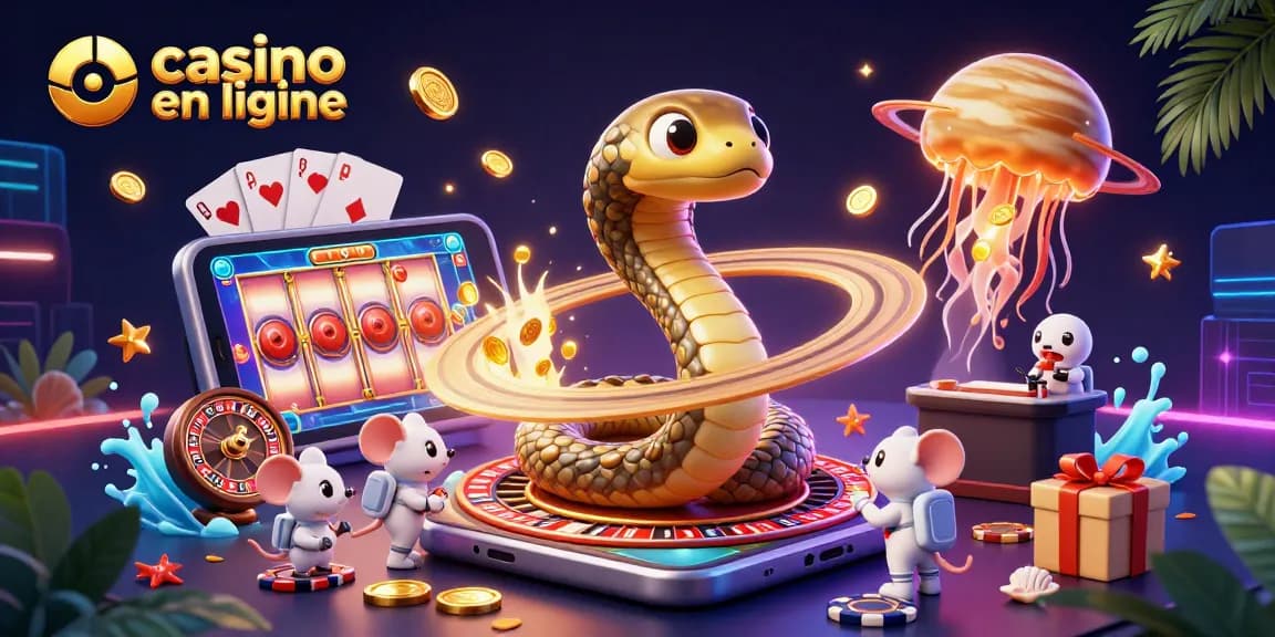 Les astronautes sur les anneaux de Saturne parient dans ce casino en ligne animé.