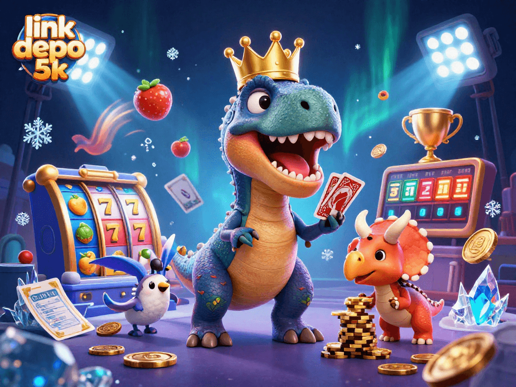 Experience thrilling action at link depo 5k with vibrant 3D characters in a casino scene.