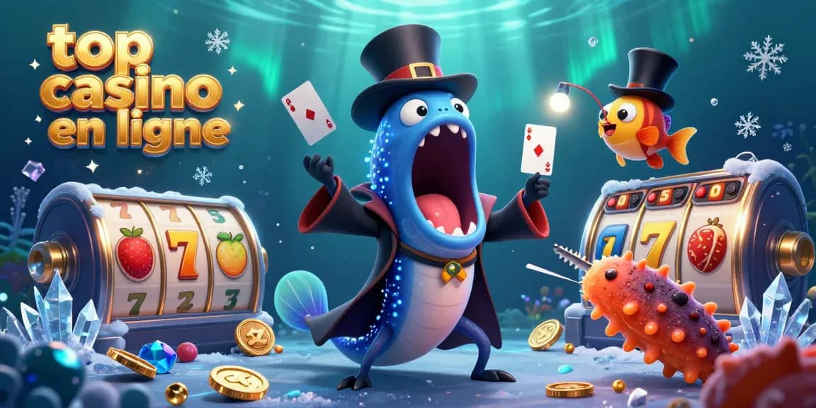 Jouez au top casino en ligne avec cette illustration magique de l'anguille, du poisson-lanterne et du concombre de mer.