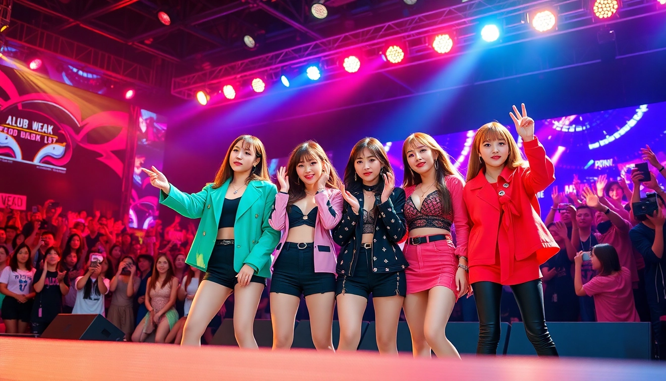 Catch the latest Blackpink news and their electrifying live performance in vibrant concert imagery.