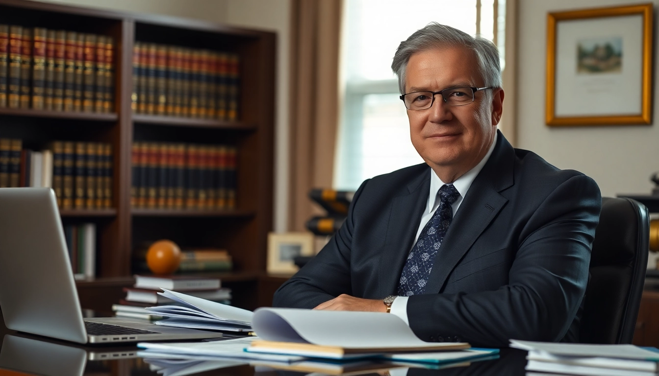Stockton Accident Lawyer providing legal consultation in an office.