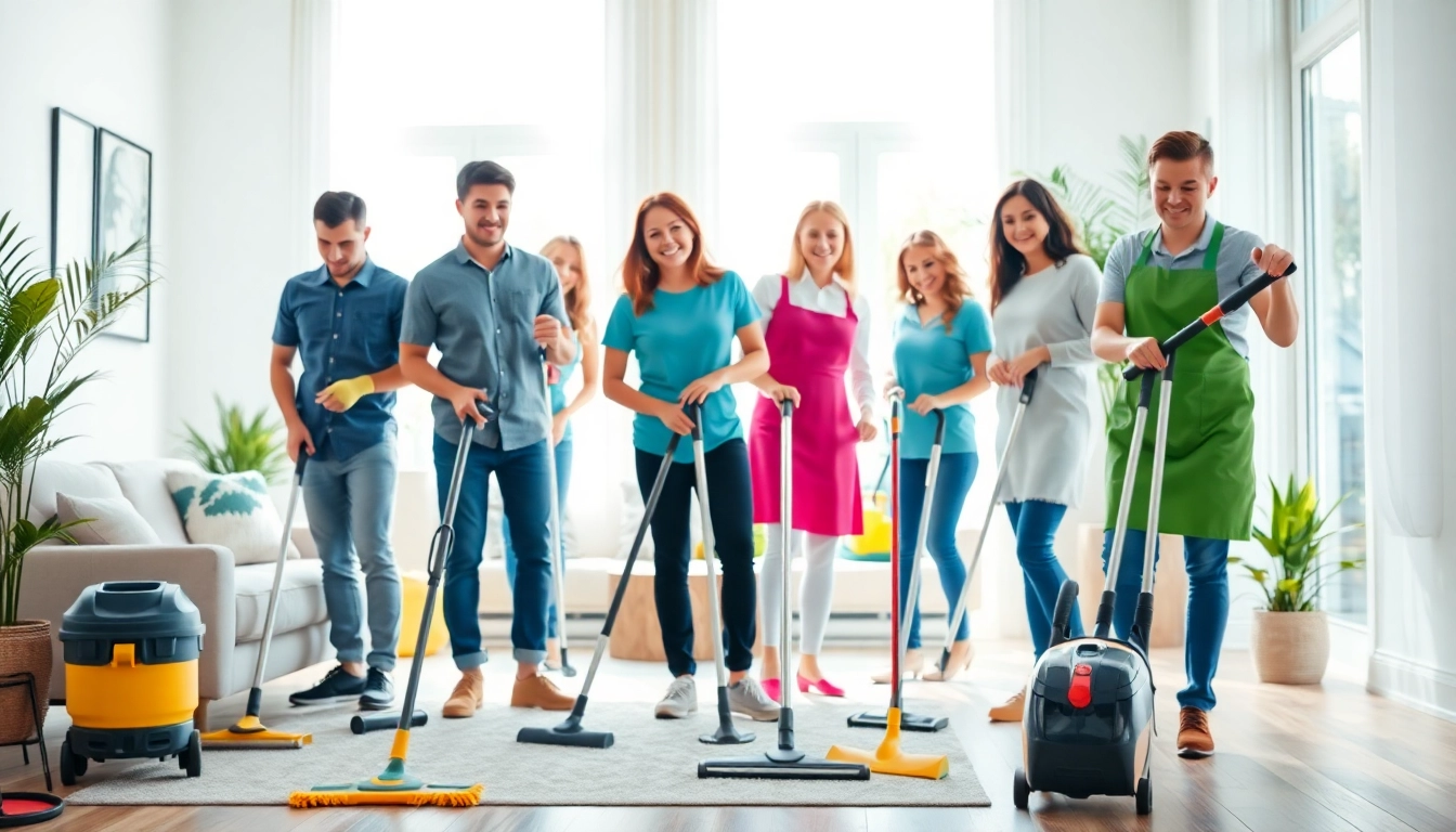 Cleaning Service team efficiently transforming a home with bright tools and professional techniques.