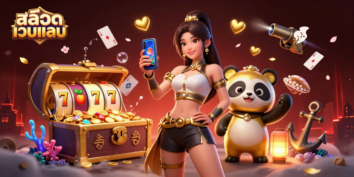 Engage with สล็อตเว็บตรง and enjoy a vibrant casino scene featuring dynamic slot reels and energetic characters.
