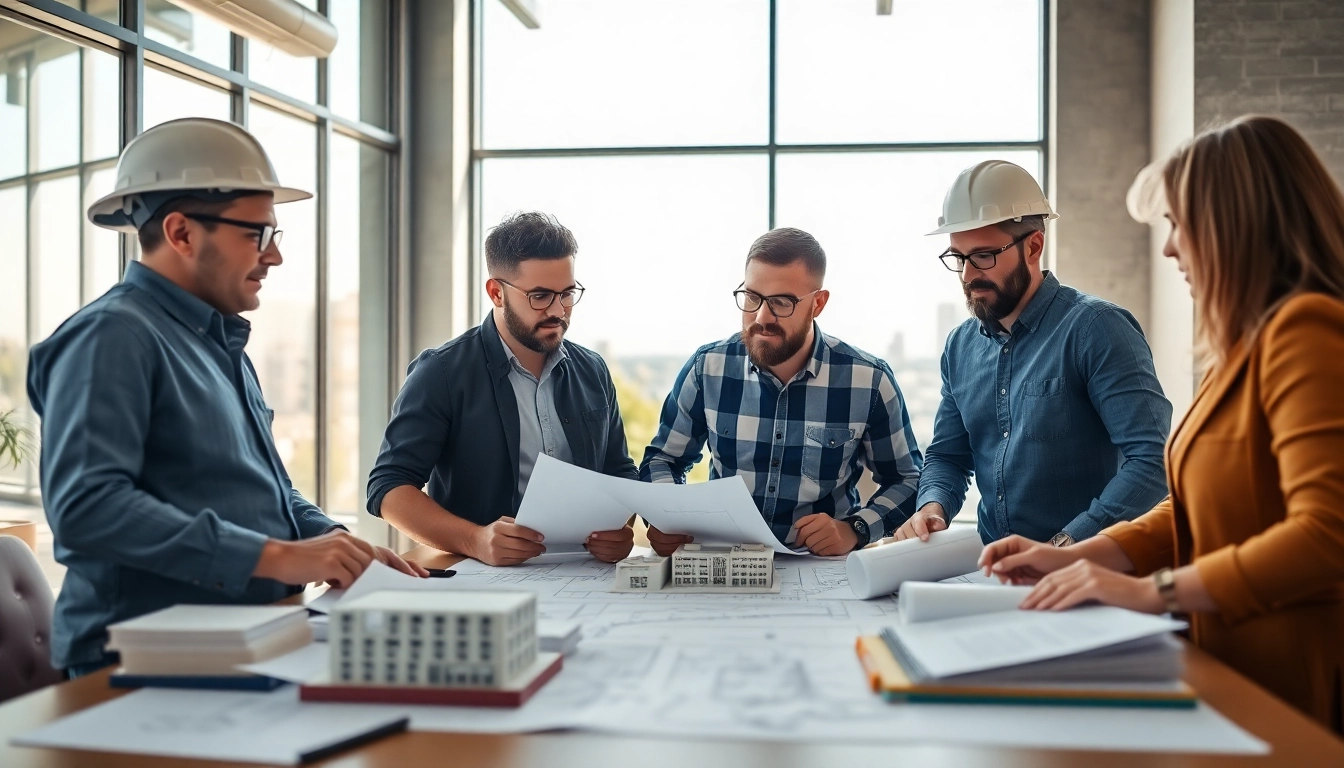 Construction association denver professionals collaborating on innovative building plans in a modern workspace.