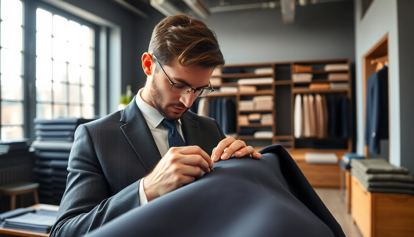 Hand-tailoring bespoke custom made suits with precision and elegance.