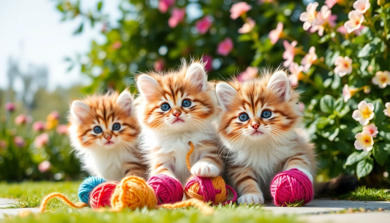 Playful Maine Coon kittens for sale California in a vibrant garden setting.