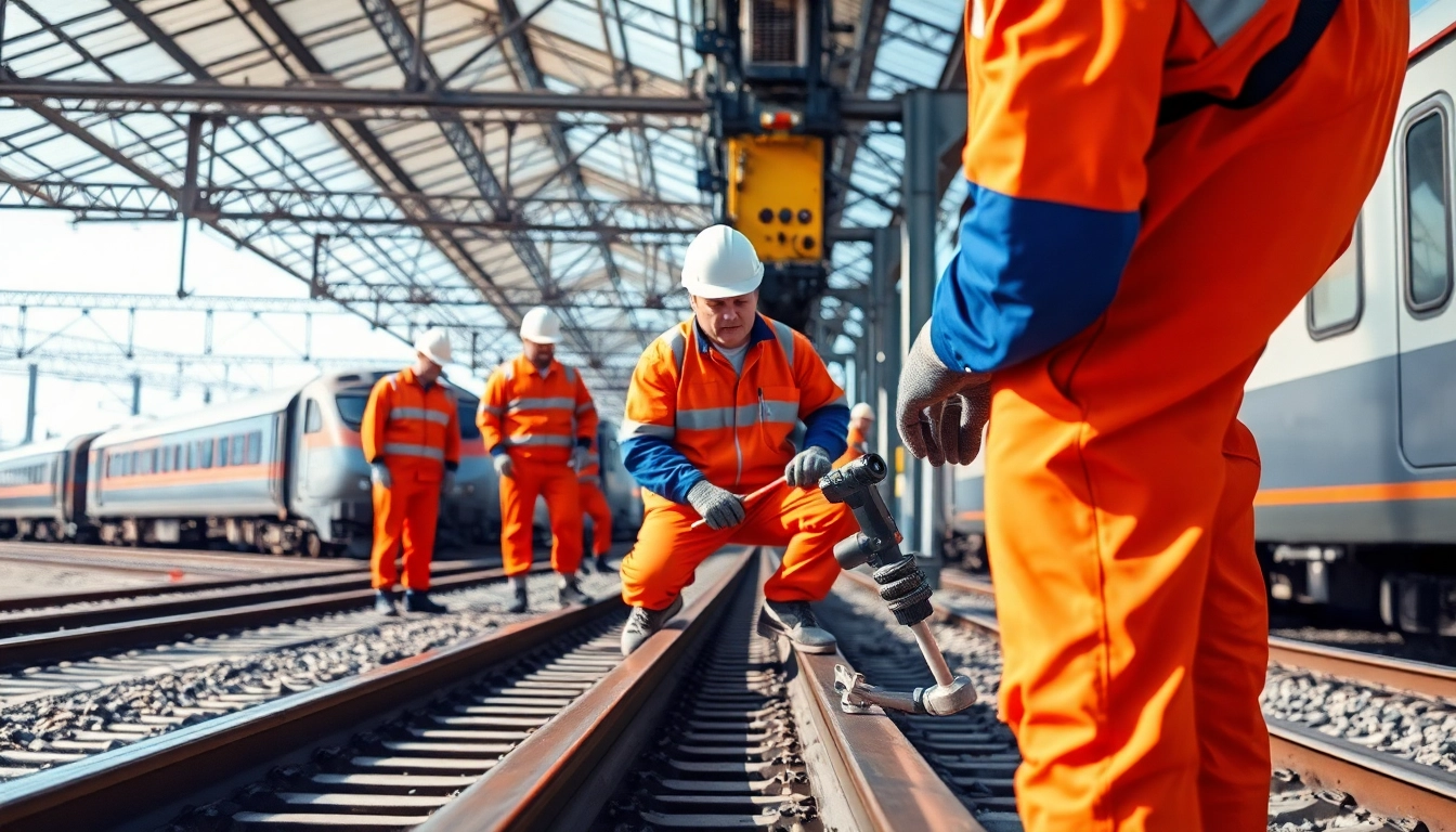 Railroa Maintenance Services conducted by skilled technicians on a railway track.