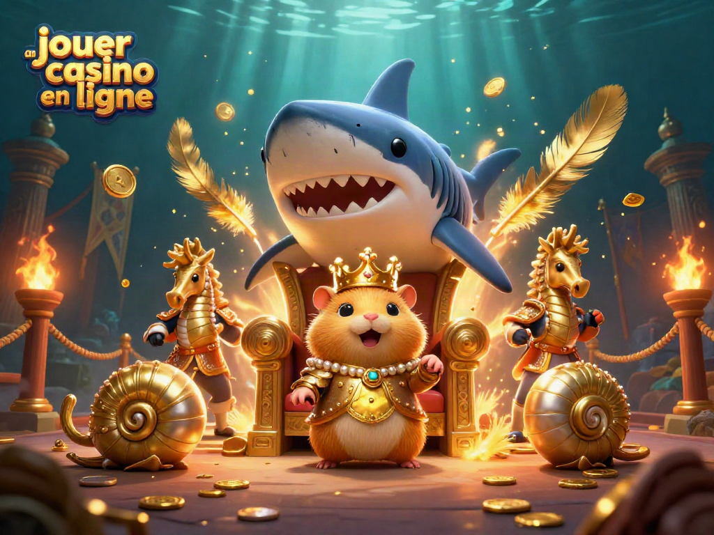Jouez au casino en ligne avec le roi hamster et ses gardes dans une scène de casino sous-marine dynamique.