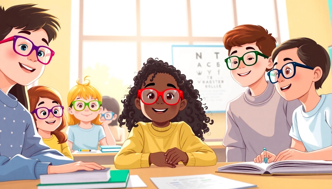 Enhancing health and education through Our Children's Vision with diverse children in a vibrant classroom.