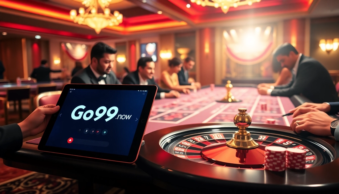 Experience the thrill of gambling at Go99.now with a vibrant casino scene featuring live dealers.
