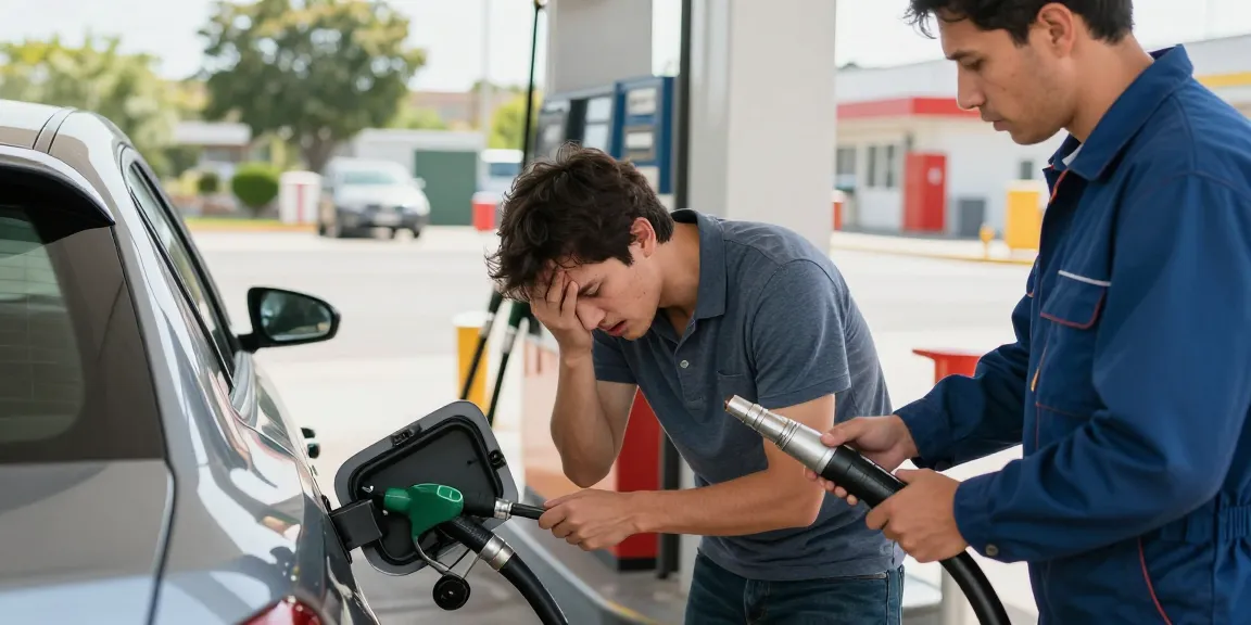 Wrong fuel in car during misfueling incident with expert mechanic assistance