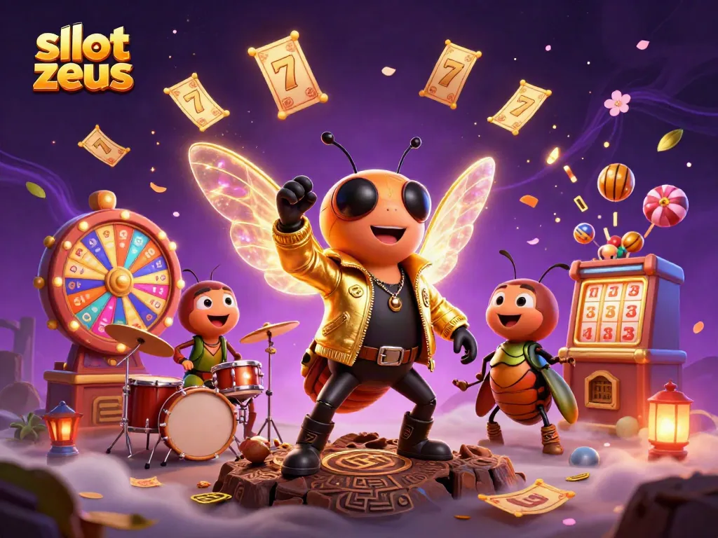 Experience exciting wins with slot zeus in this vibrant 3D illustration showcasing dynamic casino elements.